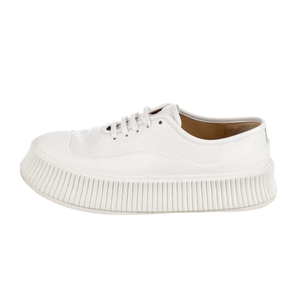 Jil Sander White Platform Designer Sneakers Size 41